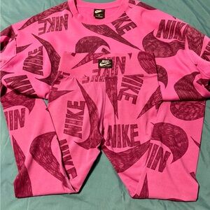 NIKE Fleece sweatshirt crew Womens Pink/NIKE Fleece Leggings